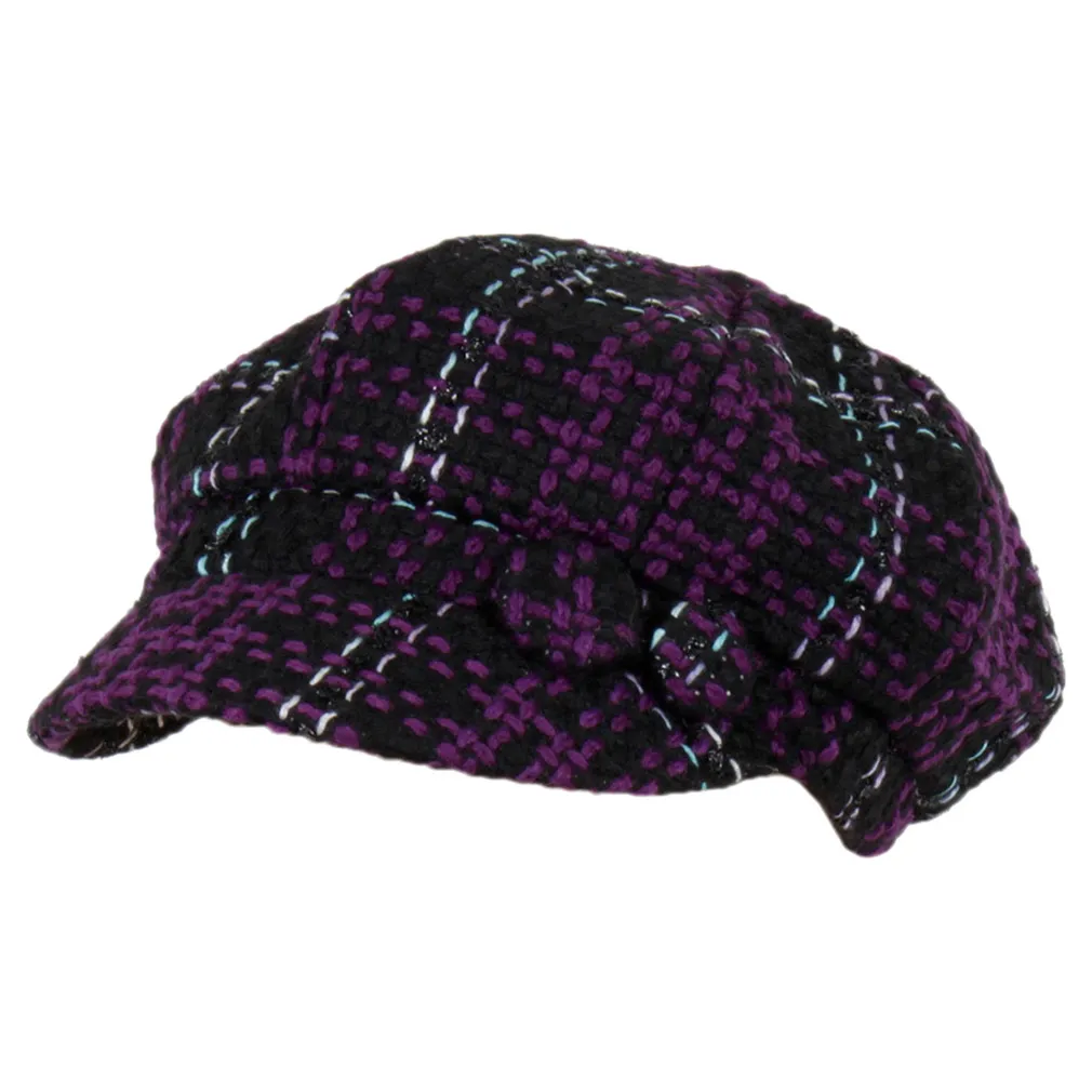 K77A Purple Fashionable Women'S Cotton Cap