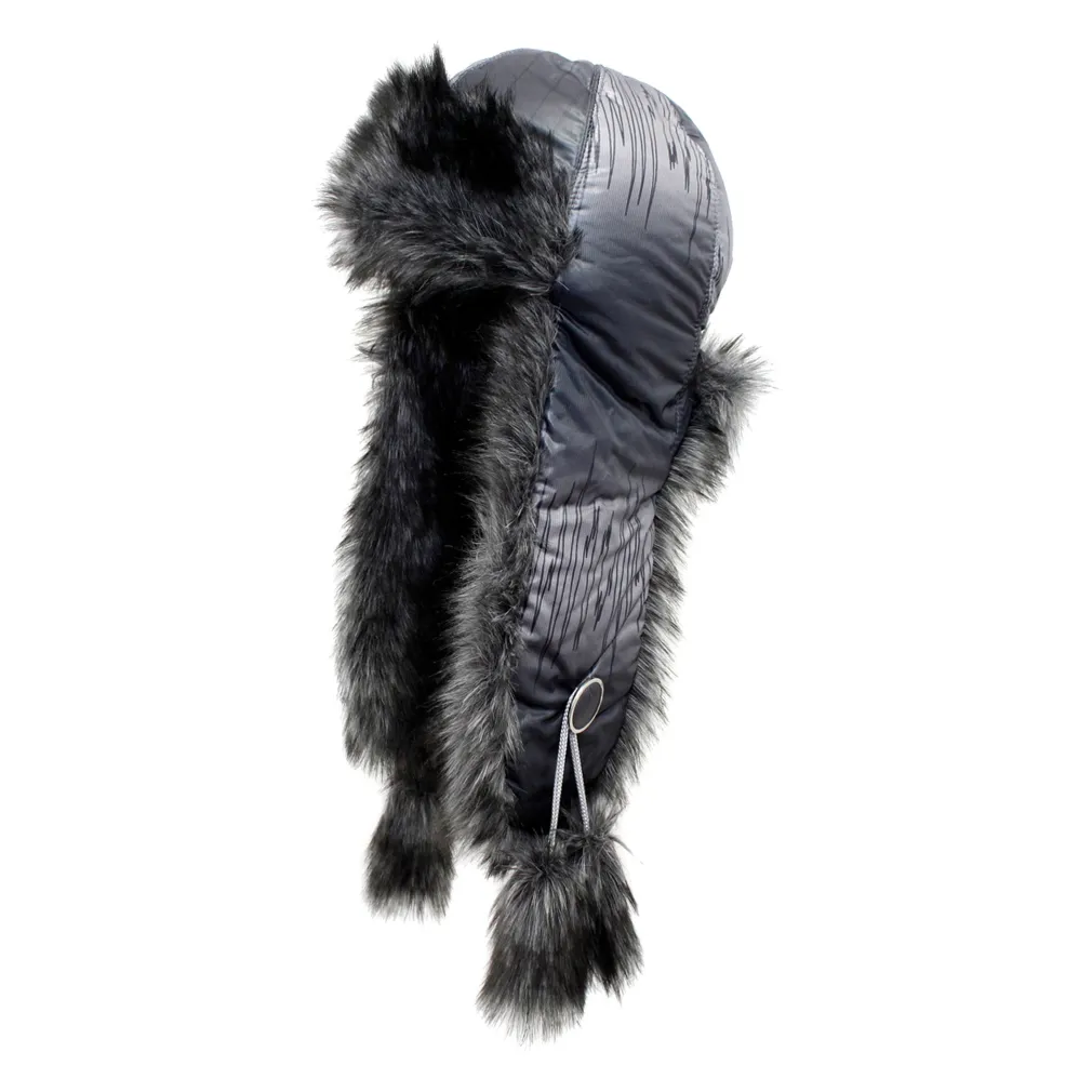 W175A Dark Grey Warm Winter Hat With Long-Eared