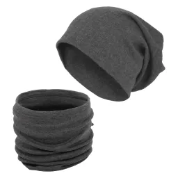 W397B Dark Grey Smooth Transition Set Hat And Scarf