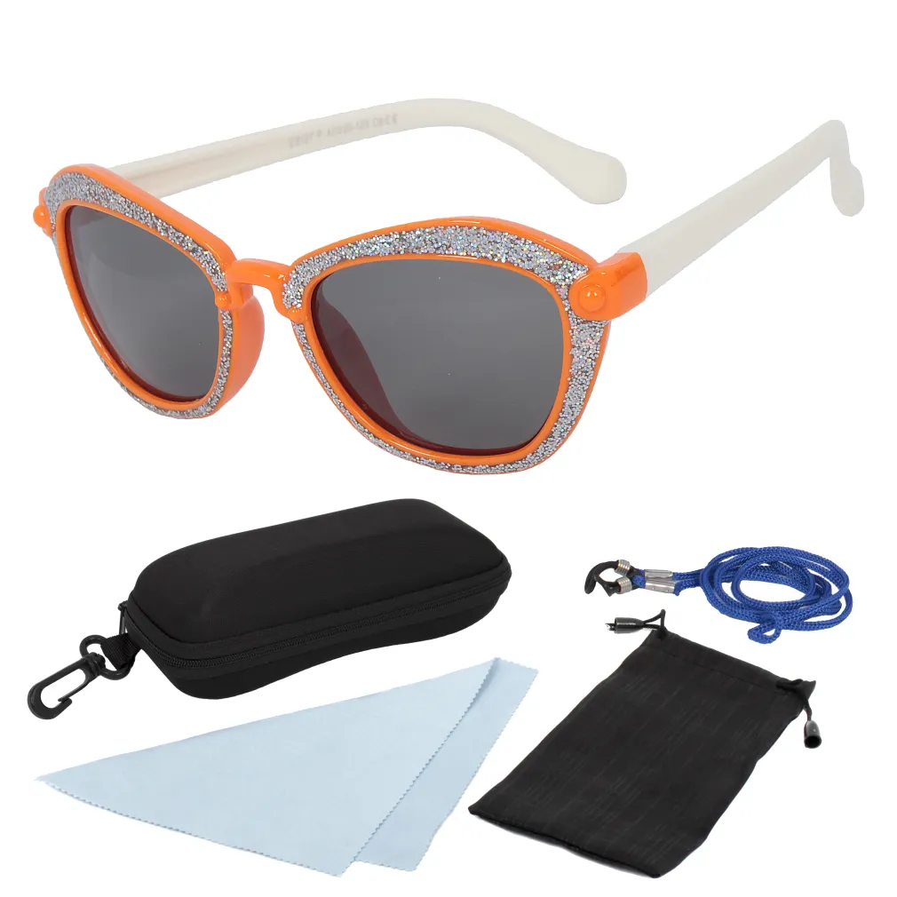 S8127 C8 Orange White Flexible Sunglasses Children'S Polarized