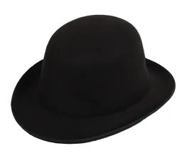 R239  Męski Czarny kapelusz MELONIK BOWLER HAT