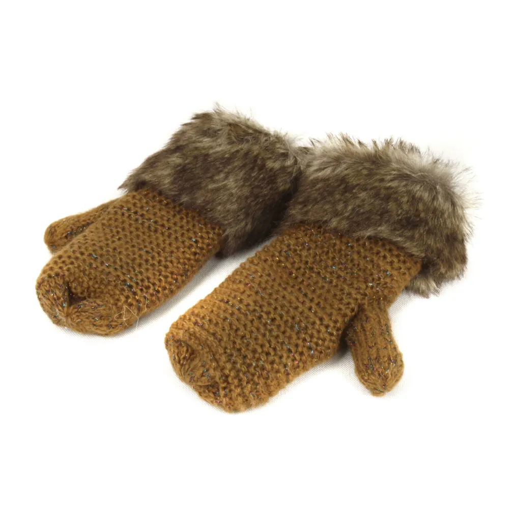 W324Br Brown Women'S Knitted Gloves