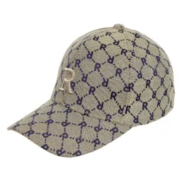 K241C Beżowa Bawełniana czapka bejsbolówka regulowane zapięcie