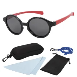 S8191 C14 Black Red Flexible Sunglasses Children'S Polarized