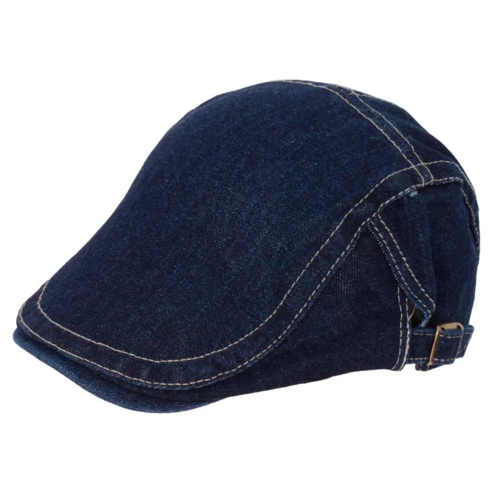 K150D Navy 2 Flat Cap Cotton Cap