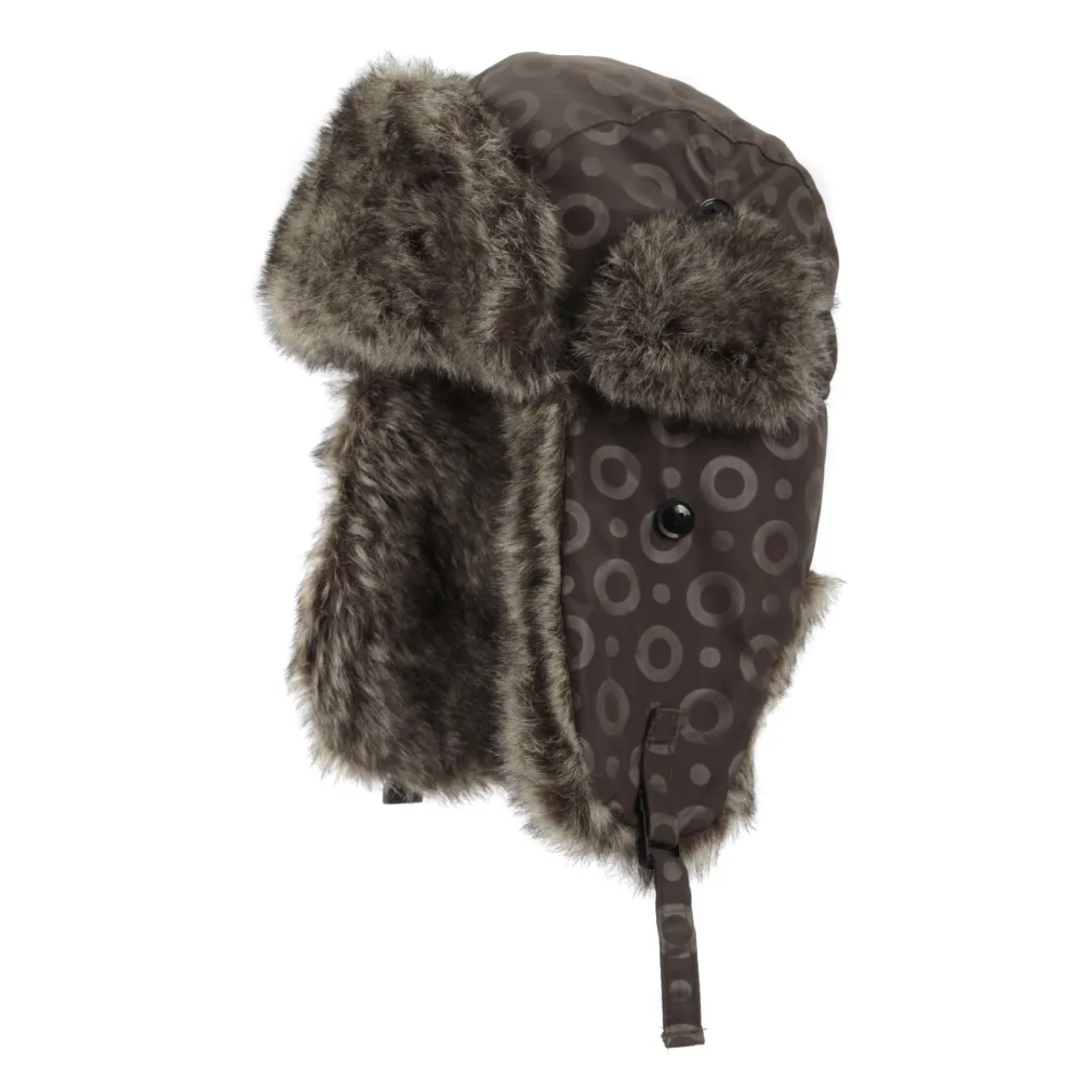 W159B Brown Eared Winter Hat Warm Impregnated Waterproof