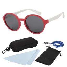 S8143 C6 Red White Flexible Prescription Glasses Children'S Polarized