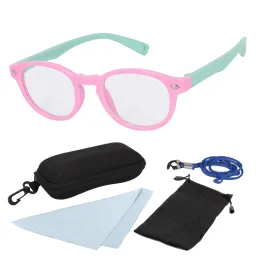 S8141 C3 Różowo Seledynowe Elastyczne okulary dziecięce korekcyjne zerówki