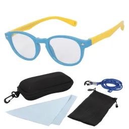 S8141 C5 Niebiesko Żółte Elastyczne okulary dziecięce korekcyjne zerówki