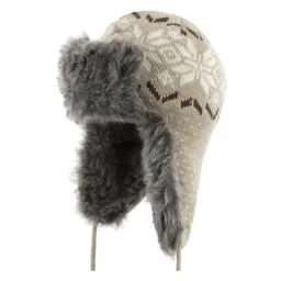 W208C Beige Warm Winter Hat Knitted