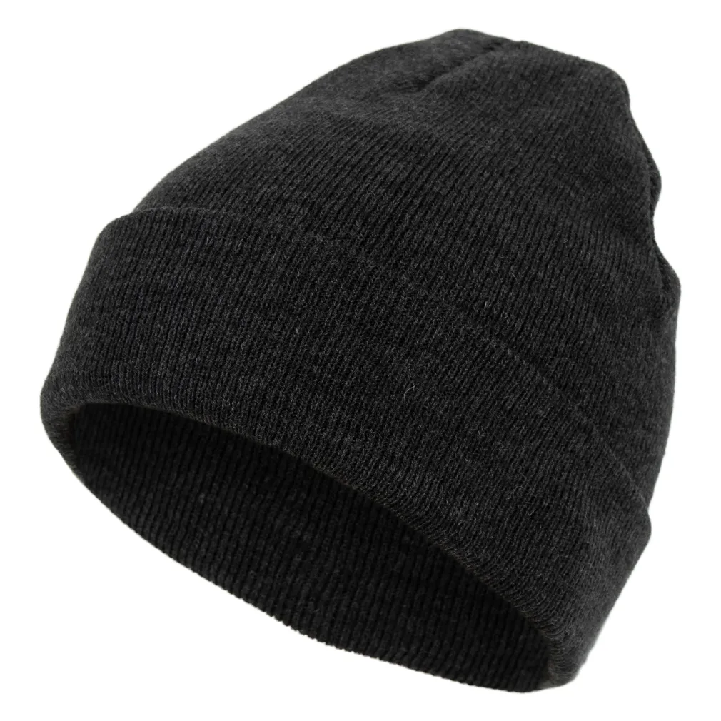 W466F Czapka dzianinowa beanie grafitowa