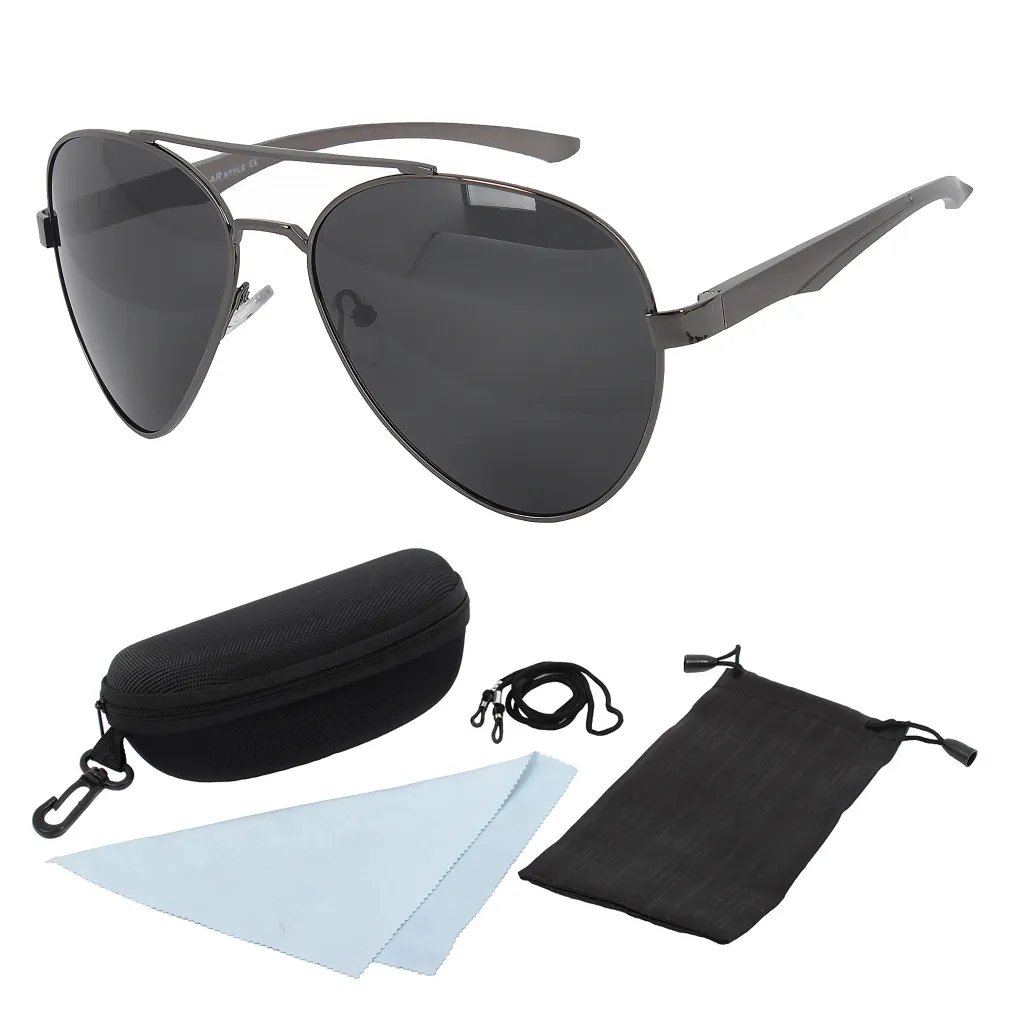 Polar Fashion P1045 C3 Grafitowe Polaryzacyjne Okulary Przeciwsłoneczne Aviator pilotki