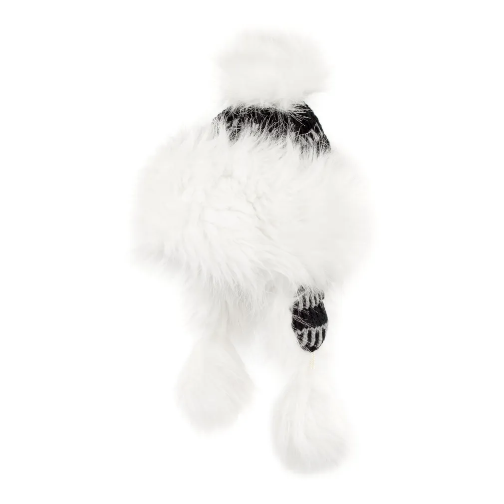 W197F White-Black Winter Hat Warm Mongolian Hat