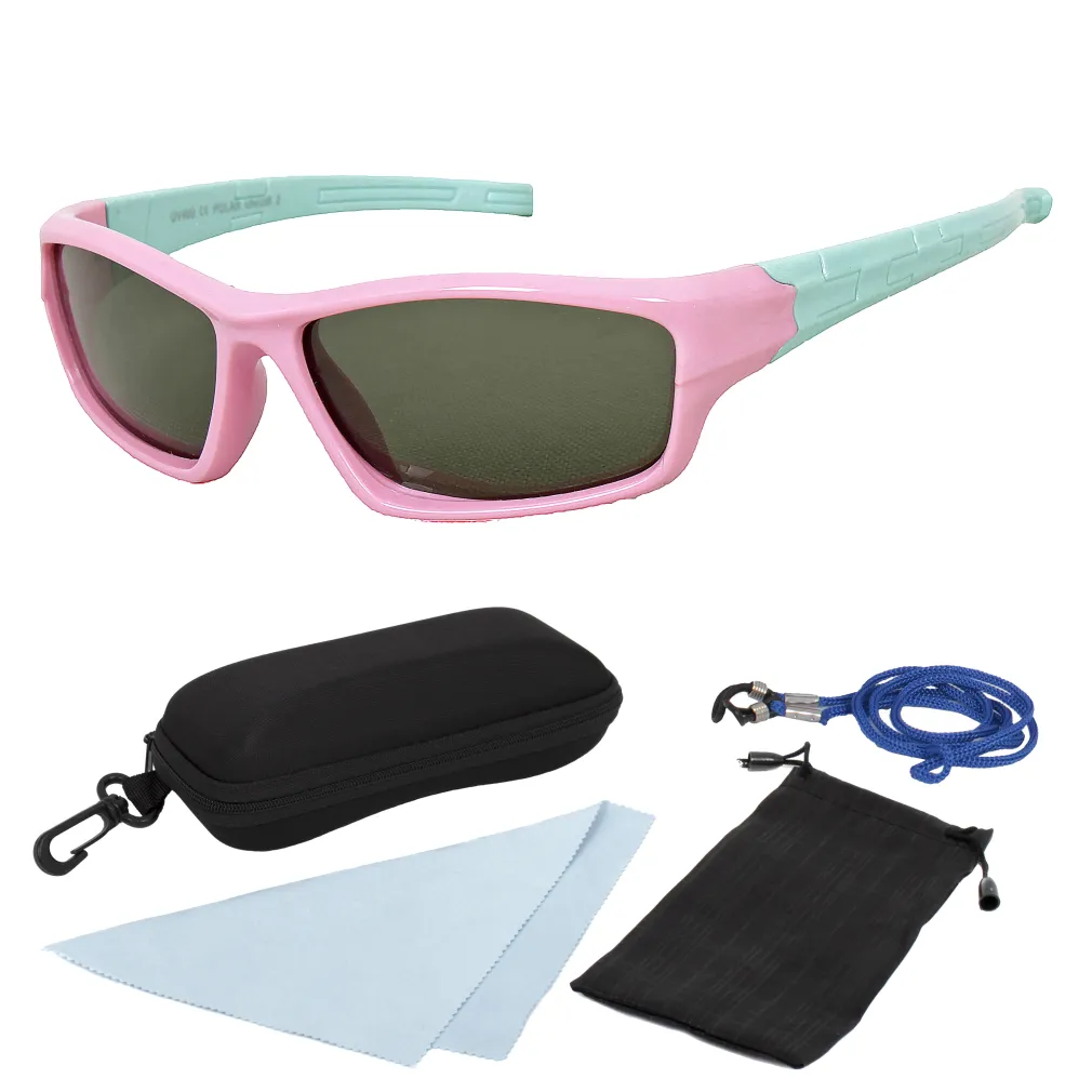 PJ1602C Pink Mint Flexible Sunglasses Children'S Polarized