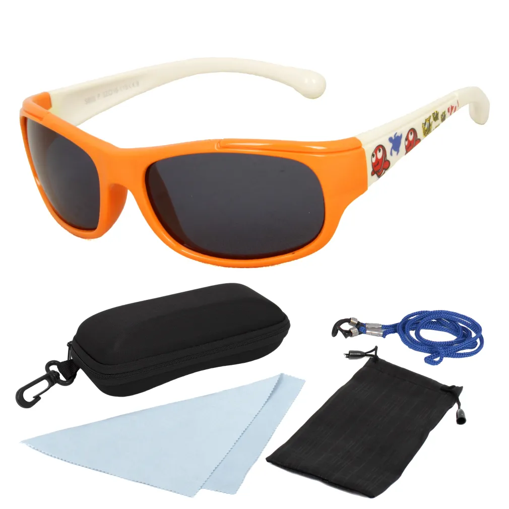 S803 P9 Orange White Flexible Sunglasses Children'S Polarized