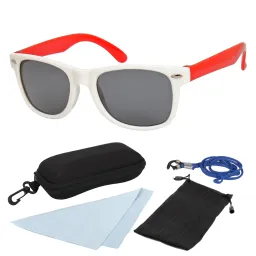 PJ21 White Red Flexible Sunglasses Children'S Polarized