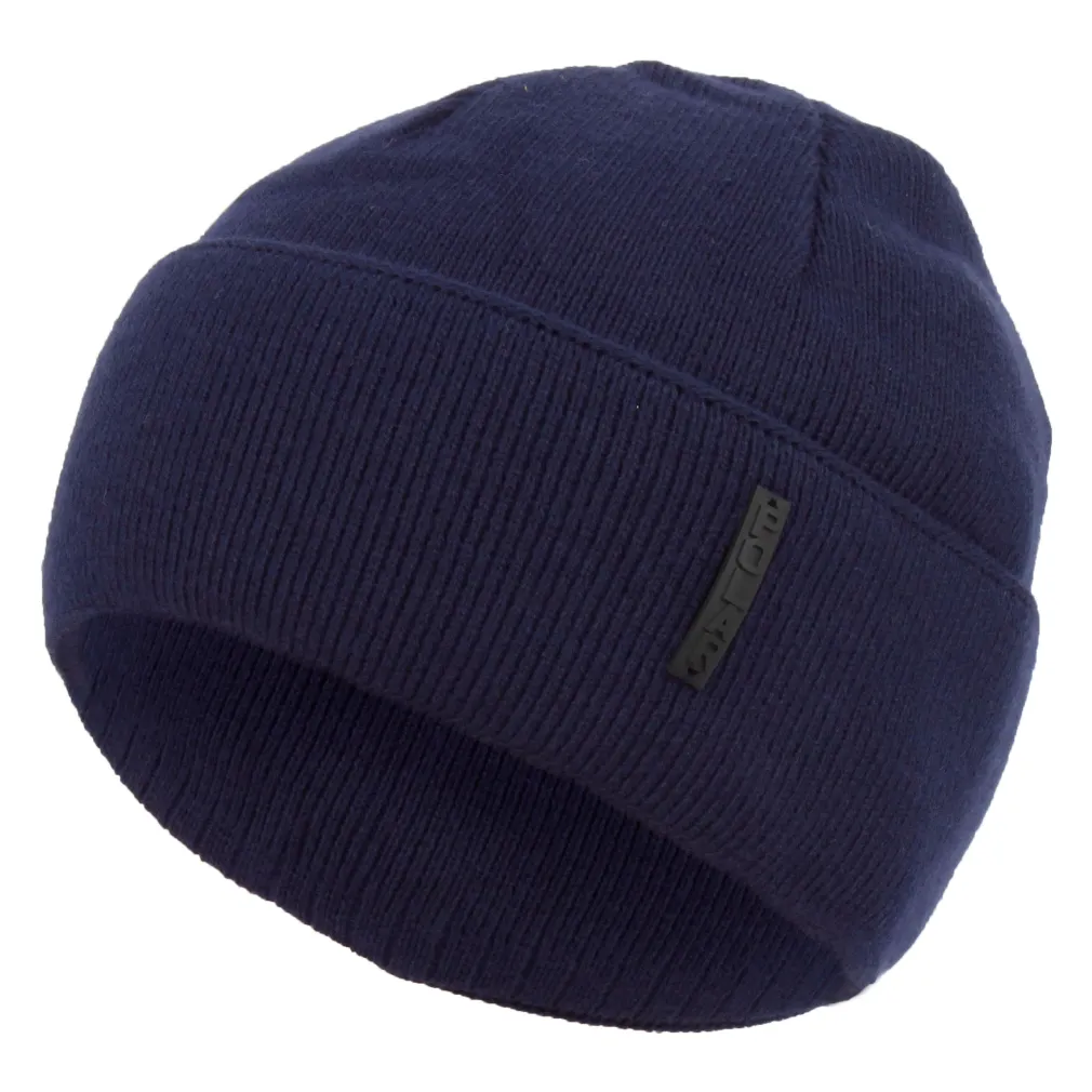 W302A Granatowa Fisherman beanie męska ciepła zimowa czapka z dzianiny wywijana Polar Fashion Alkatraz