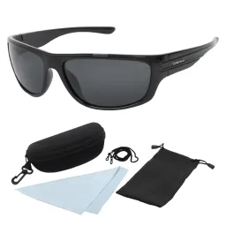 Polar Fashion P6601 C1 Black Shiny Polarized Sunglasses