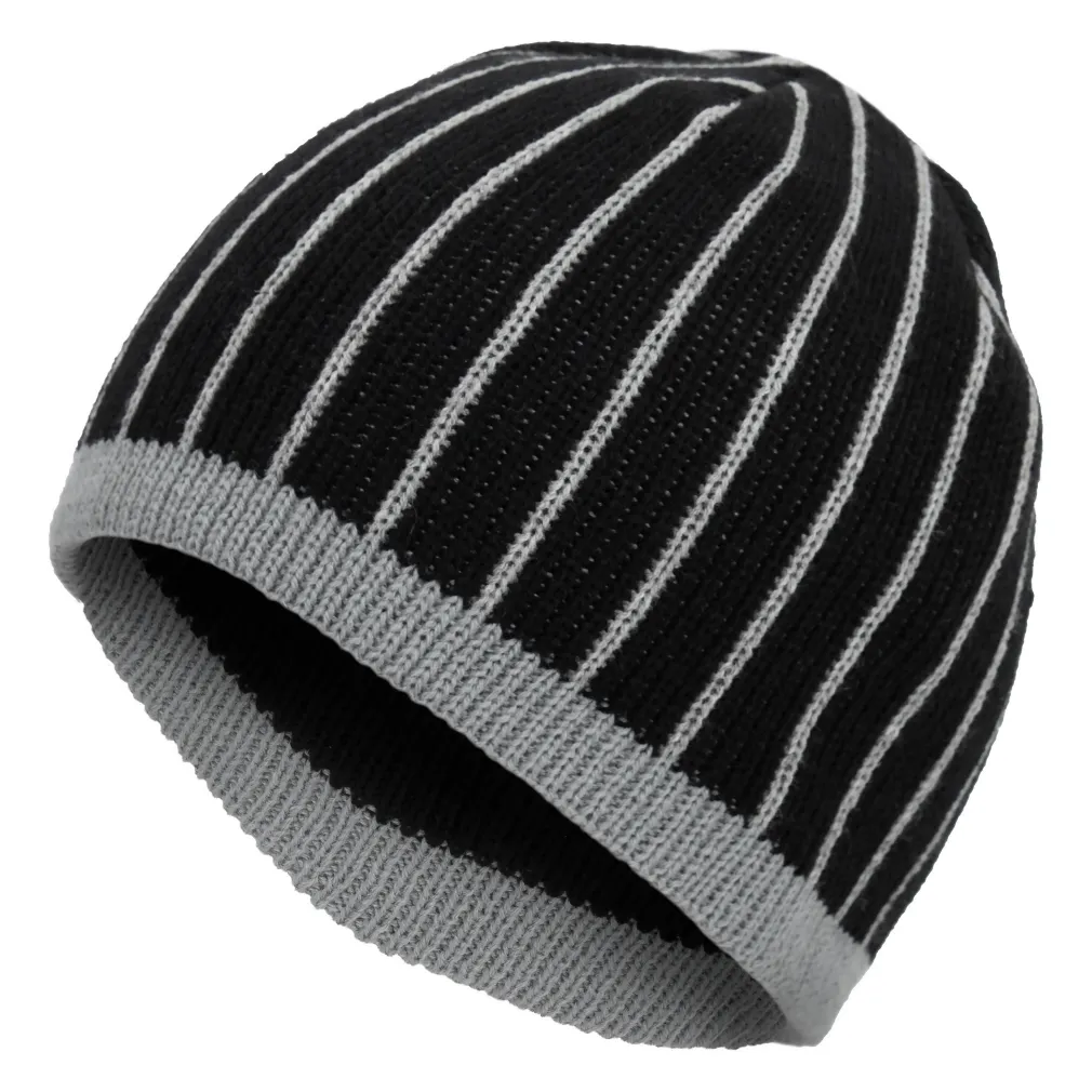 W39H Black-Grey A Warm Winter Hat Knitted