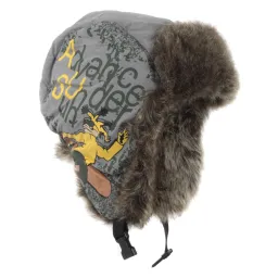 W140B Grey-Green Warm Eared Winter Hat Children'S Waterproof Fastened At The Neck