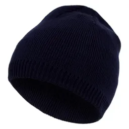 W467D Ciepła czapka dzianinowa beanie granatowa