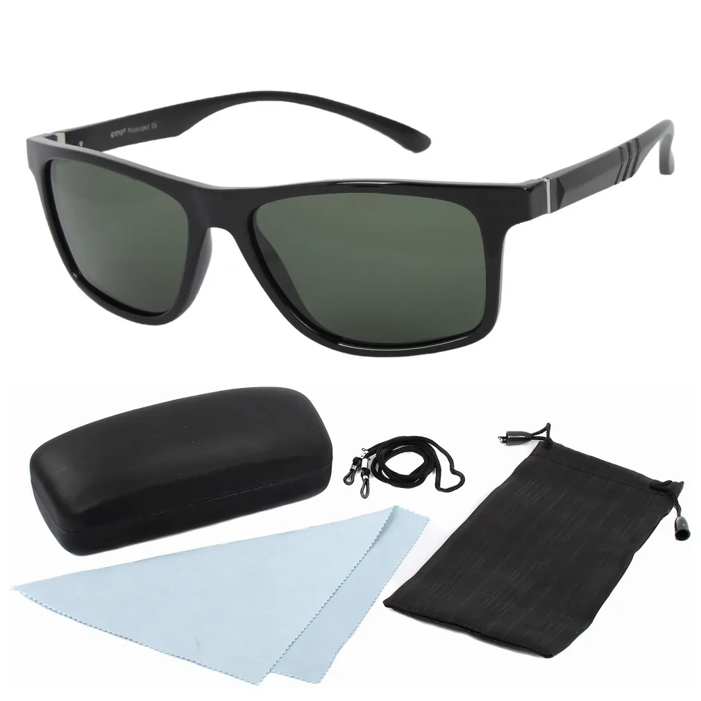 Polar Fashion HP01 C6 Black Mat Green Polarized Sunglasses