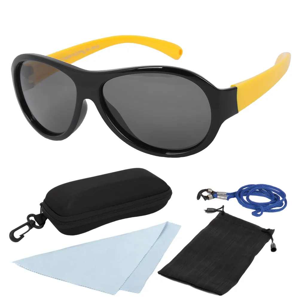 S8188 C16 Black Yellow Flexible Sunglasses Children'S Polarized