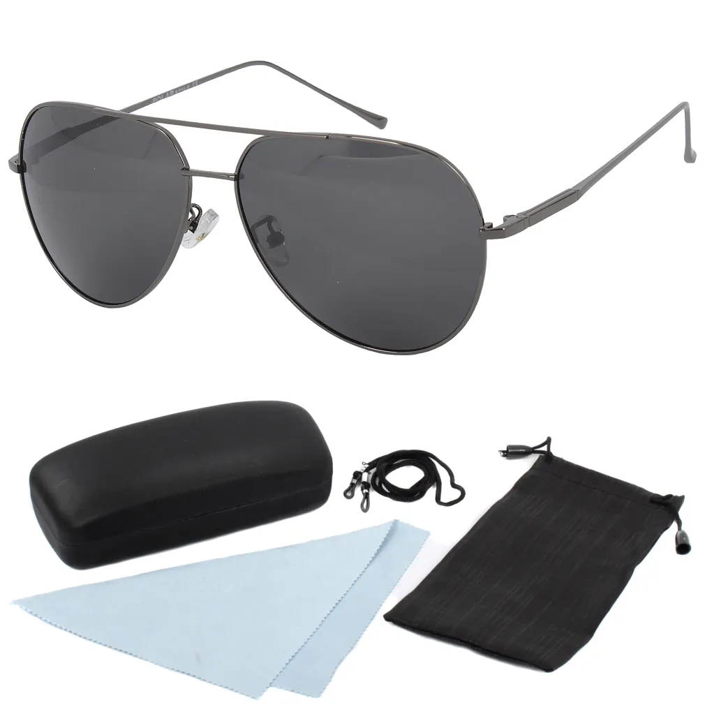 Polar Fashion 5831 Dark Grey Polarized Sunglasses Pilot Aviator