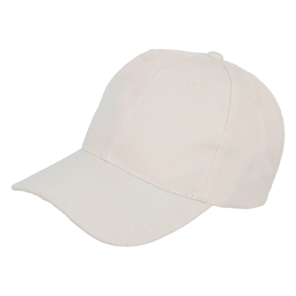 K161B Beige Plain Baseball Cap Velcro