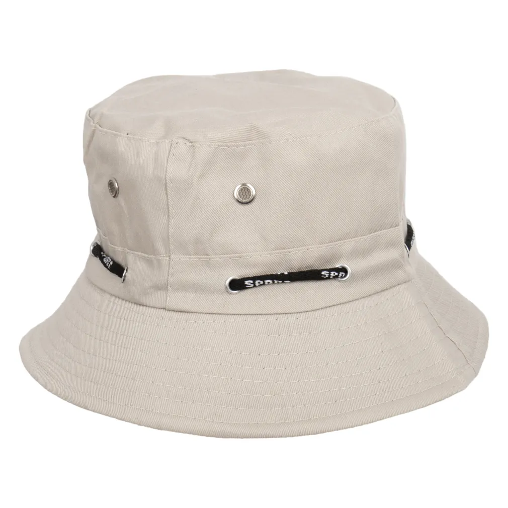 R202A Beige Summer Hat Cotton Bucket Fishing