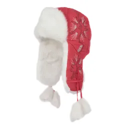 W145D Red Winter Warm-Eared Winter Hat With Ortalion Waterproofing