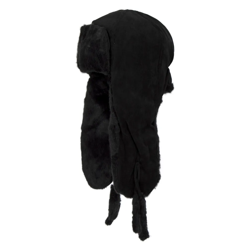 W427B Black Haker Women'S Winter Hat With Long Ear