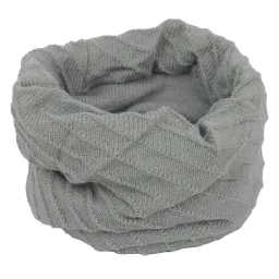 W327A Grey Warm Knitted Winter Scarf Hat 2In1