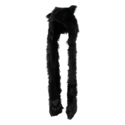 W367D Black Hat Scarf Gloves 3W1 Animal