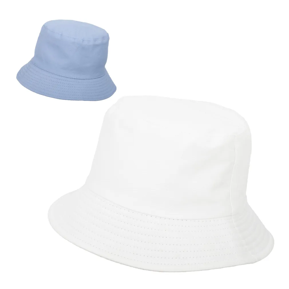 R197G White-Blue Hat Cotton Bilateral Bucket Fishing