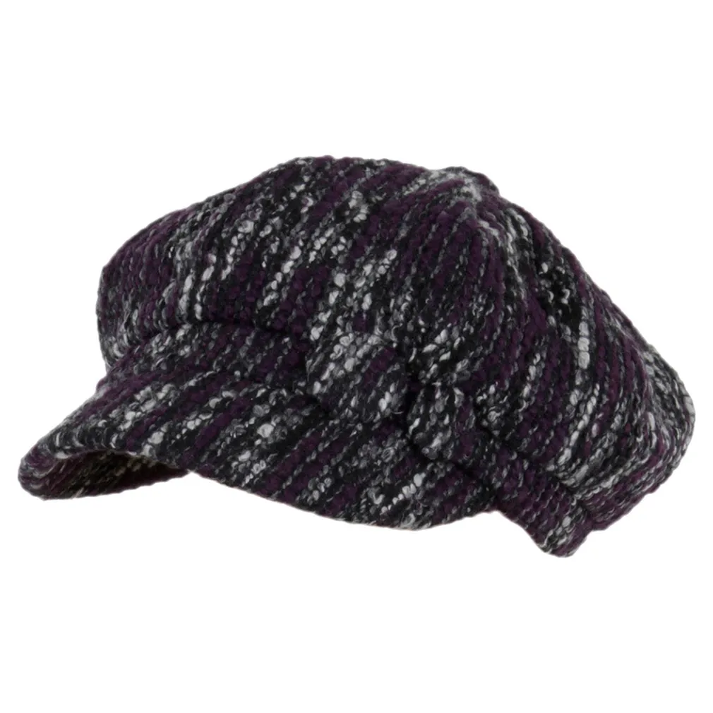 K78D Black-Purple Fashionable Women'S Cotton Cap