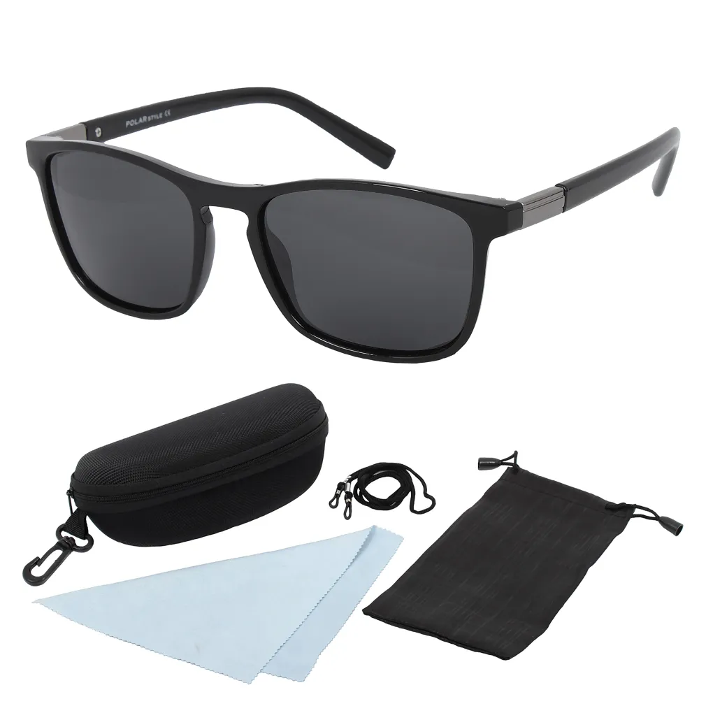 Polar Fashion P6094 C3 Black Shiny Polarized Sunglasses