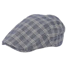 K152C Blue Men'S Cotton Cap Checkered