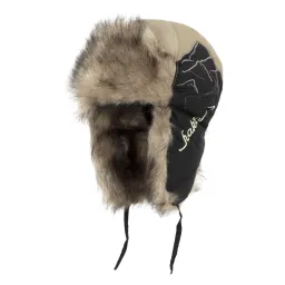 W150D Beige-Black Warm Eared Winter Hat Pilot Winter For Children Impregnated