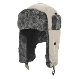 W02H Beige Pilot Eared Winter Hat Waterproof