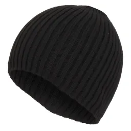 W41C Black A Warm Winter Hat Knitted Flexible