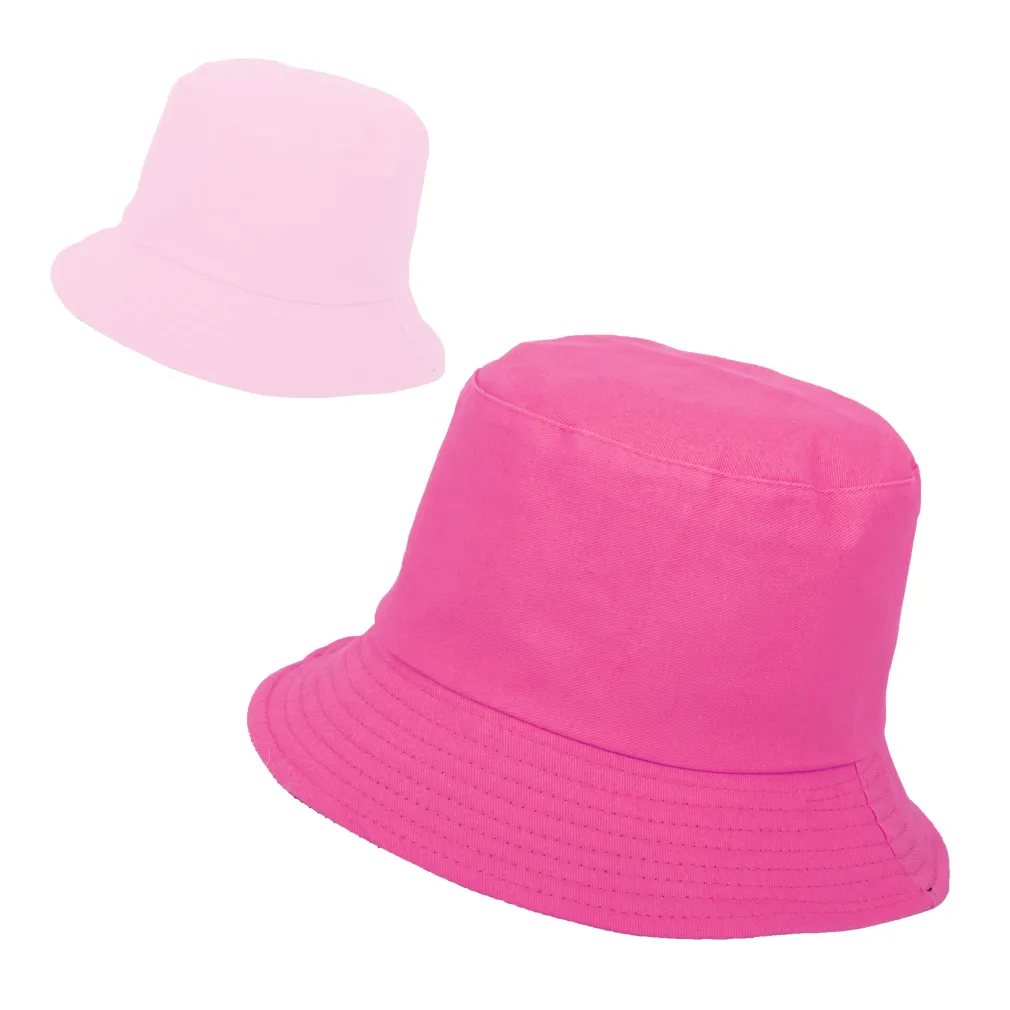 R197J Pink Powder Hat Cotton Bilateral Bucket Fishing