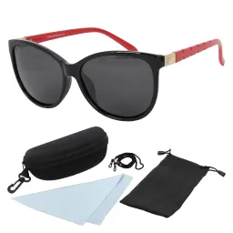 Polar Fashion P6080 C4 Czarno-Czerwone Polaryzacyjne Okulary Przeciwsłoneczne