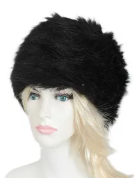 W121D Black Warm Winter Hat Faux Fur With Fleece