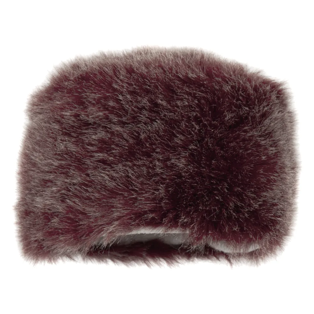 W121C Red Warm Winter Hat Faux Fur With Fleece