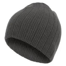 W307A Szara Czapka zimowa beanie z dzianiny opinająca Haker