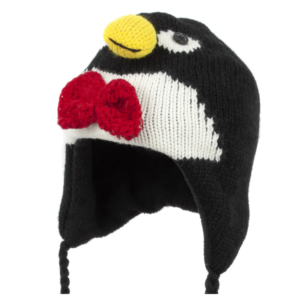 W248A Penguin Winter Hat Knitted Animal