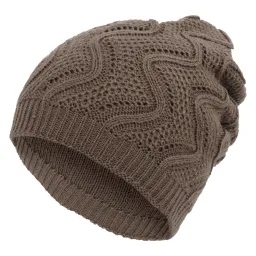 W314D Brown Haker Beanie Women'S Winter Hat With Knitwear Fashionable