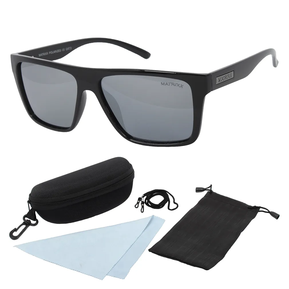 Polar Fashion P8815 C4 Czarne Srebrna lustrzanka Polaryzacyjne Okulary Przeciwsłoneczne