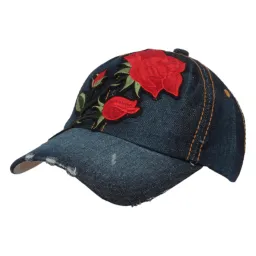 K156H Cotton Baseball Cap Woman With A Rose